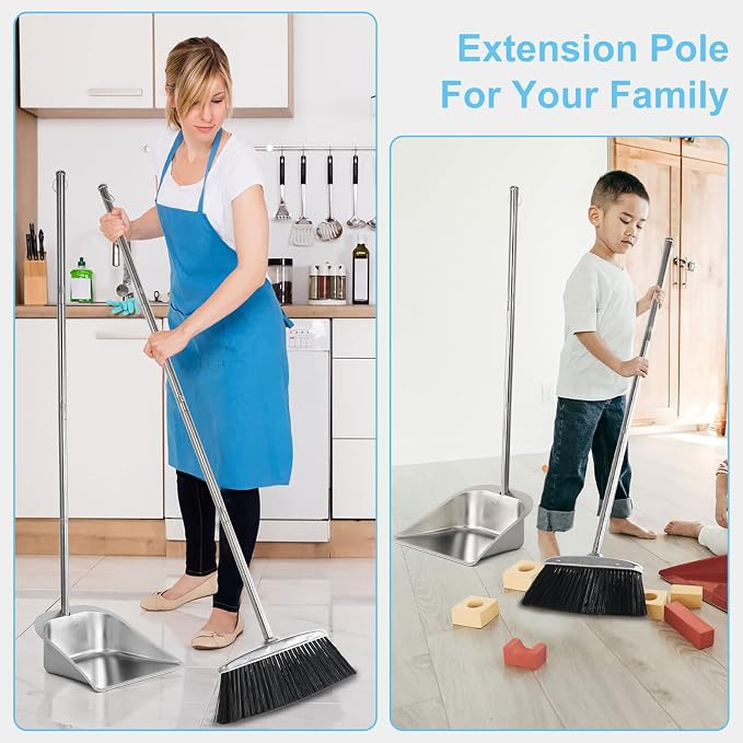 Black Broom and Dustpan Set