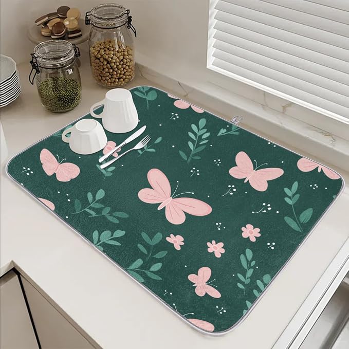 Butterflies And Green Flowers