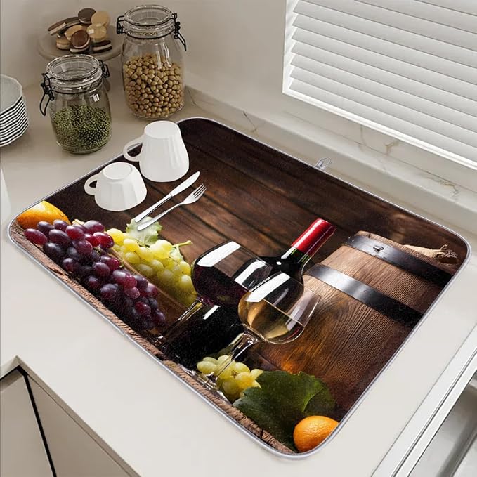 Red Wine Grapes Glass Themed