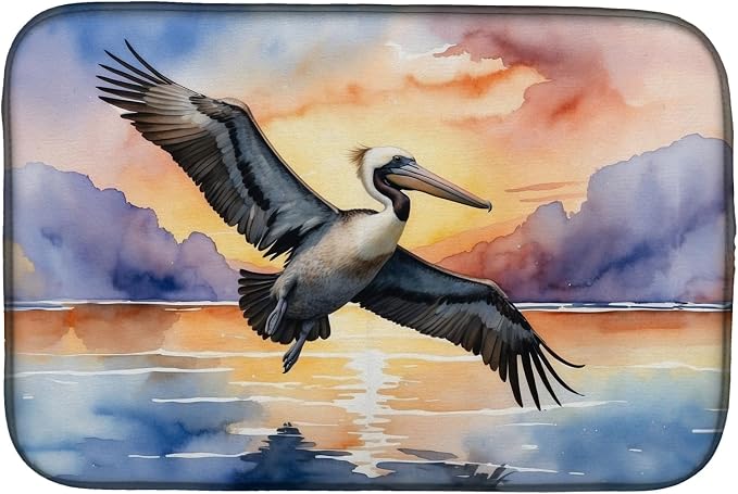 Pelican Fyling at Sunrise 7508