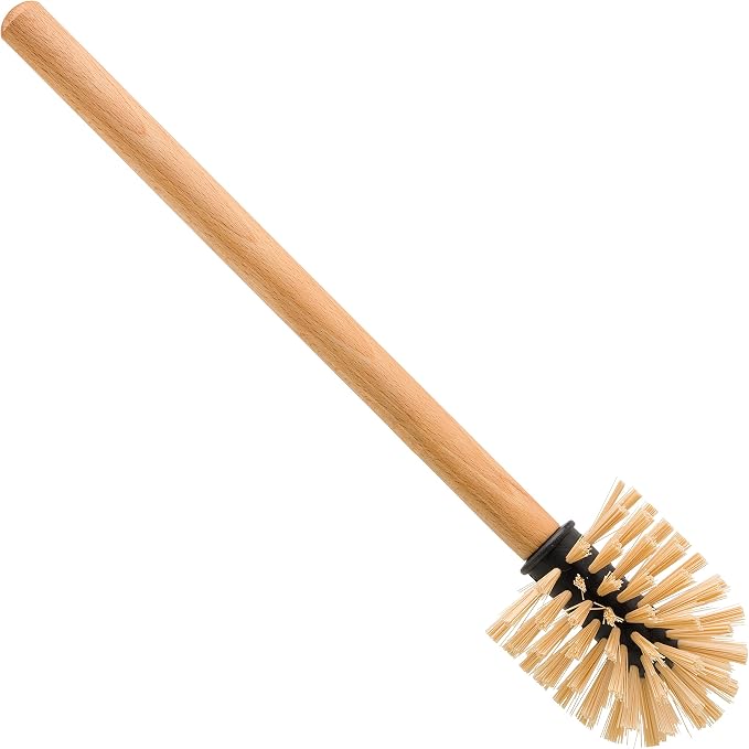 Toilet Brush With White Metal Holder