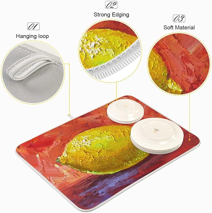 18 Yellow lemon red background