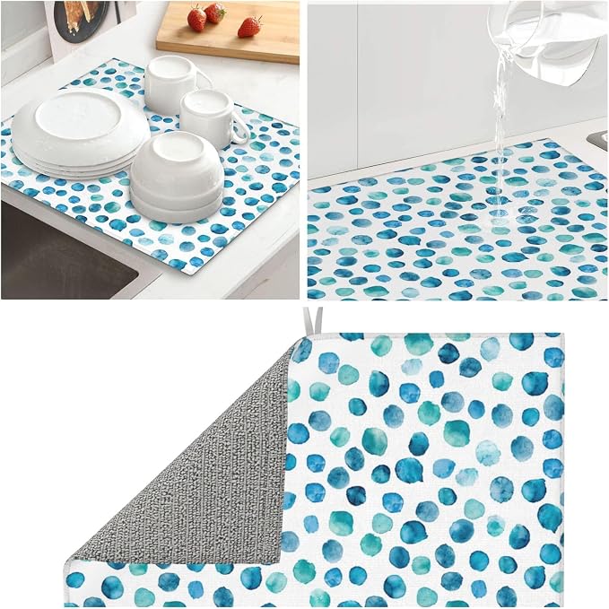 Blue Green Teal Polka Dot