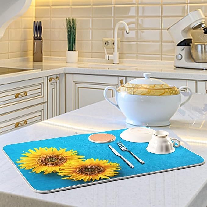 11 Blue wooden board sunflower