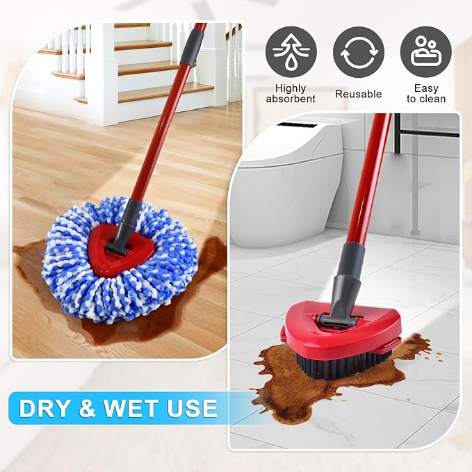 3 Blue Mop Heads + 1 Set Mop Handle ( 2 Tank )