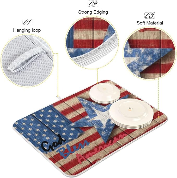 american flag design wooden