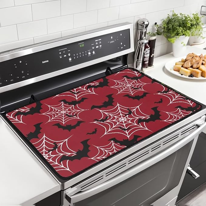 Red Halloween Bat Spiderweb