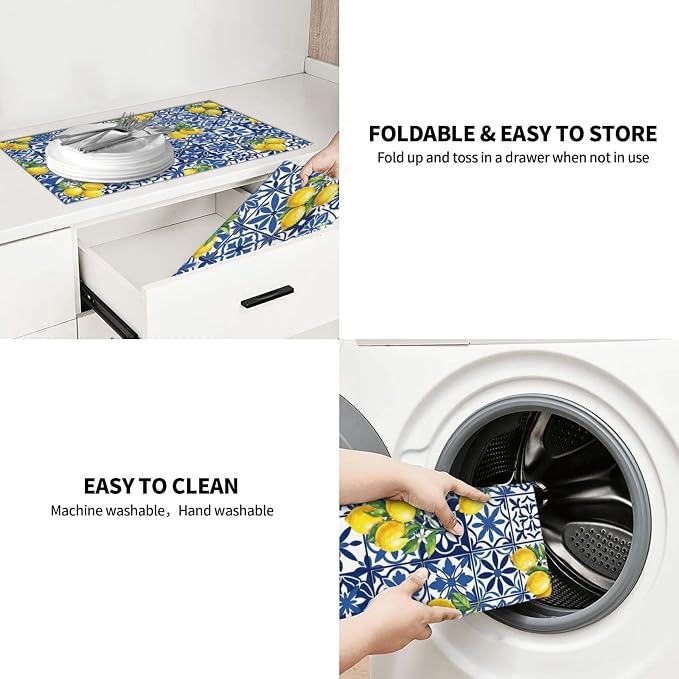 Blue White Tile Lemon