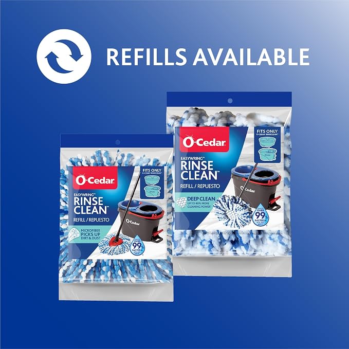 Rinseclean Spin Mop & Bucket + 2 Extra Refills
