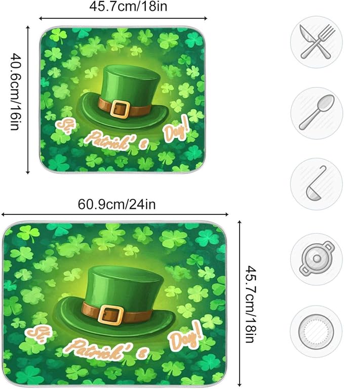 green hat and shamrocks