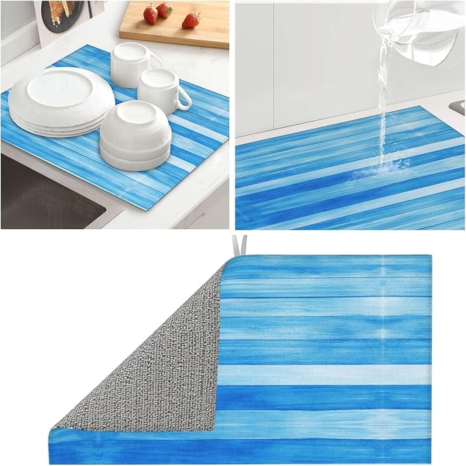 Ombre Blue Wood Grain