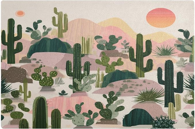 Boho Cactus Mountains and Sun
