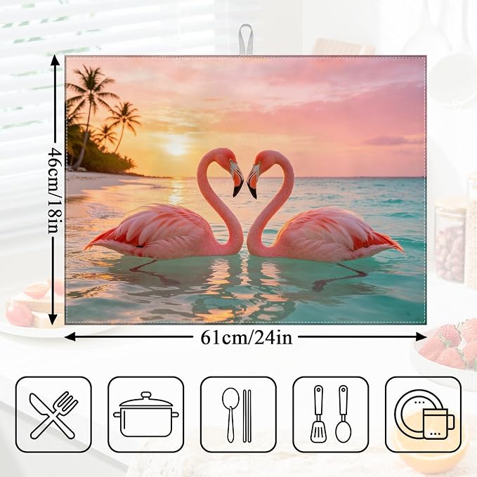 Sunset Flamingos