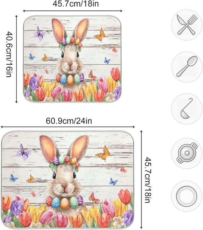 easter bunny with tulips