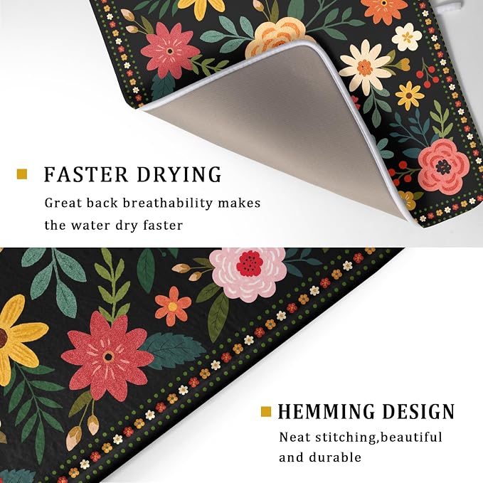 Black Boho Floral