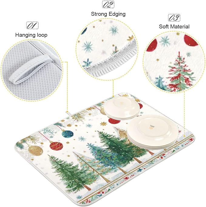 christmas trees with snowflakes