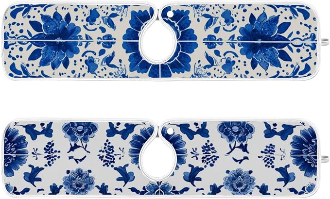 Floral Blue and White Tile