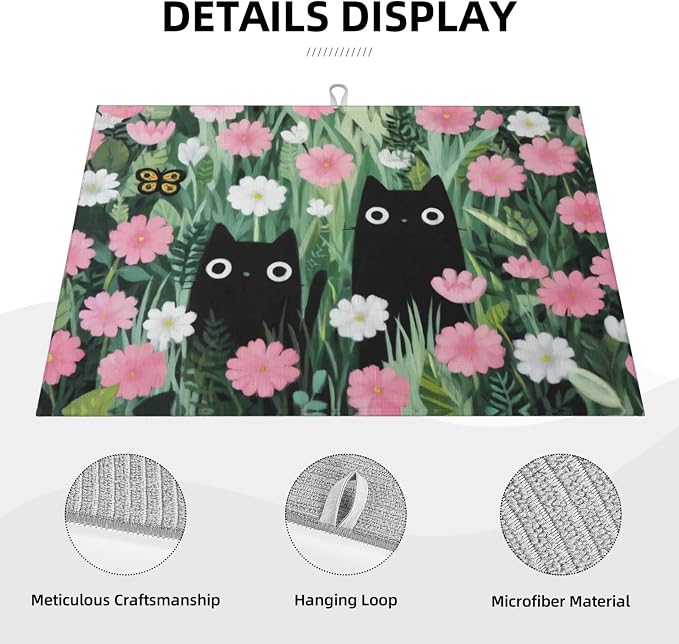 Black Cat Hawaiian Print