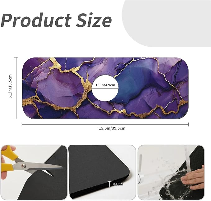 Deep-purple gold marble