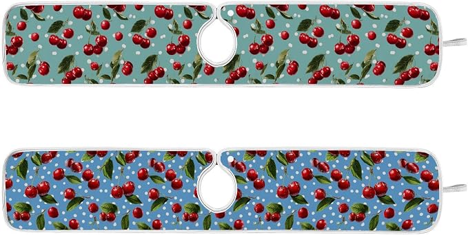 Green Blue Cherry and Polka Dots