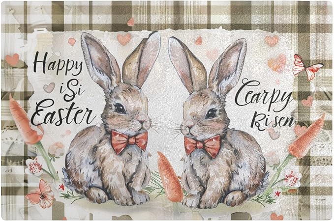 Brown Plaid Bunny Easter