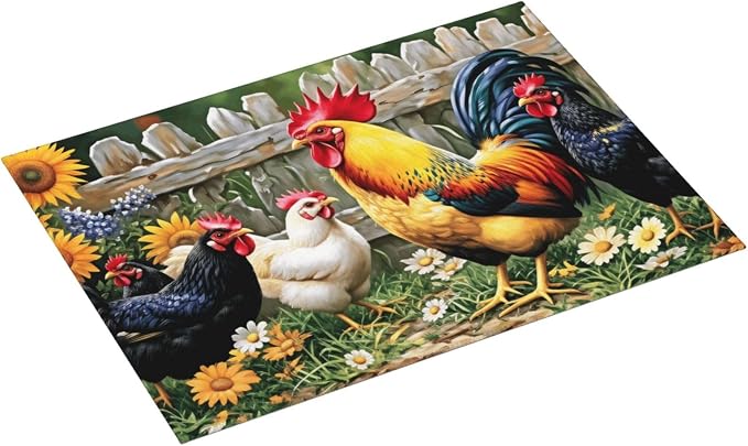 Colorful Chickens In Garden
