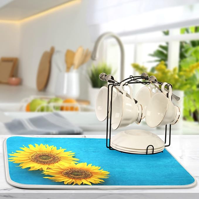 11 Blue wooden board sunflower