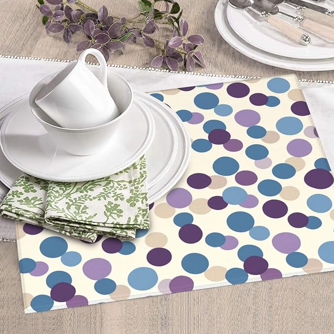 Purple Blue Brown Polka Dot