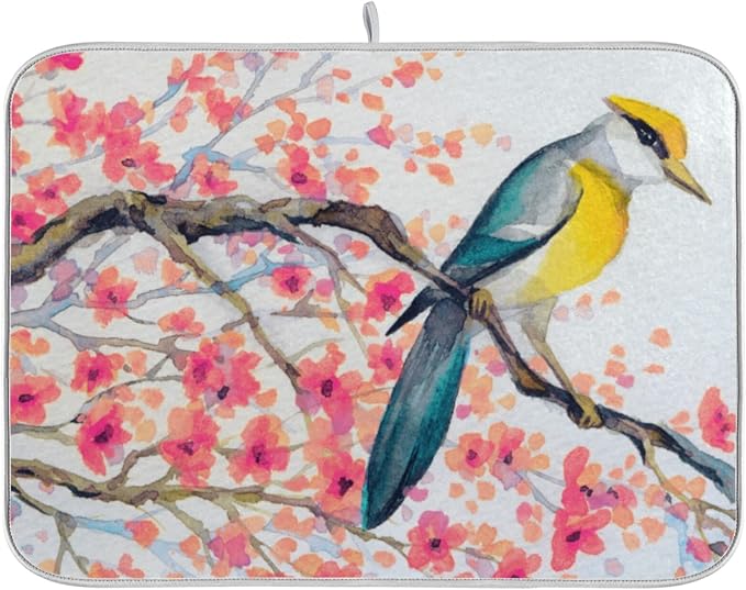 Watercolor flowers and birds 14