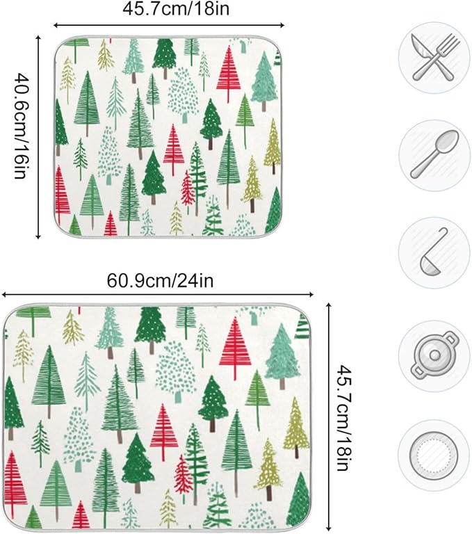 christmas trees in green red