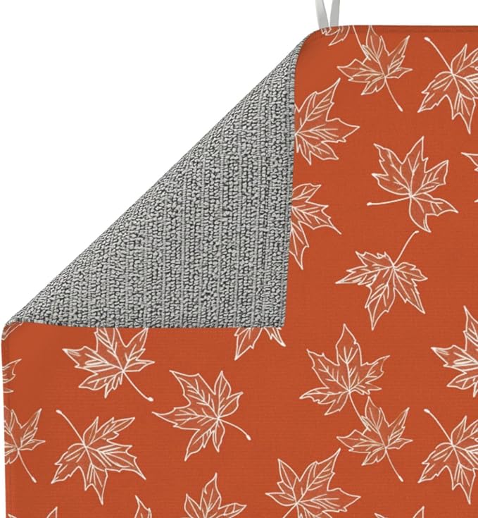 Orange White Maple Leaf