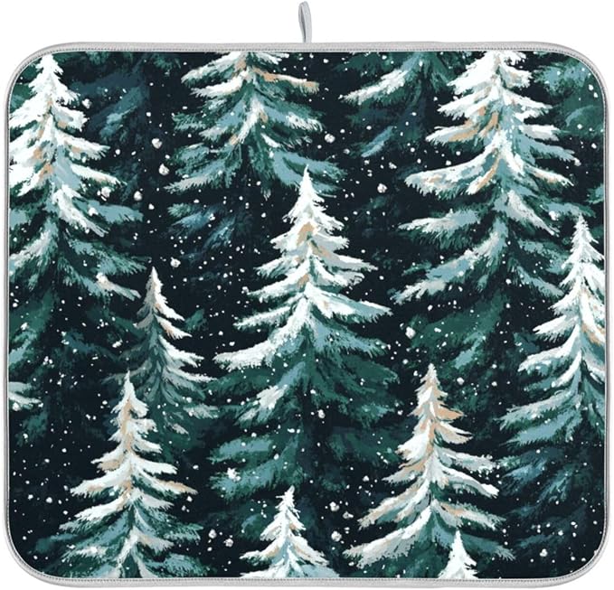 Green Christmas Snow Trees