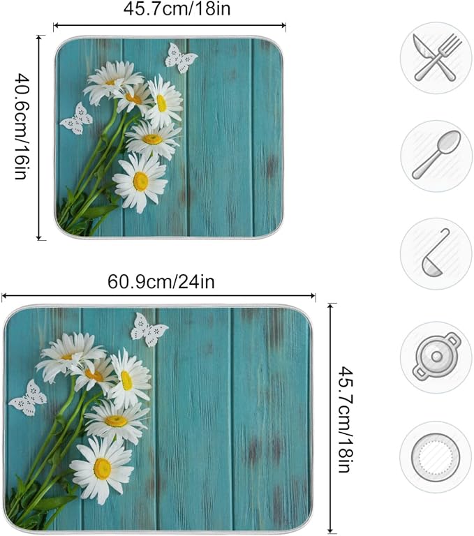 Small Daisies on Wooden Board 25