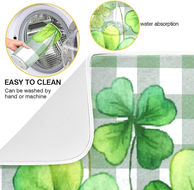 clovers on a checkered