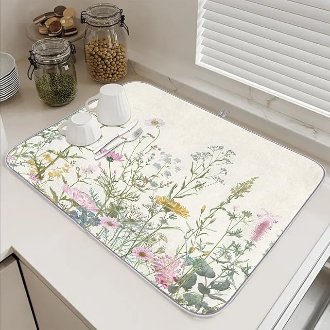 Retro Wildflower Floral Leaves