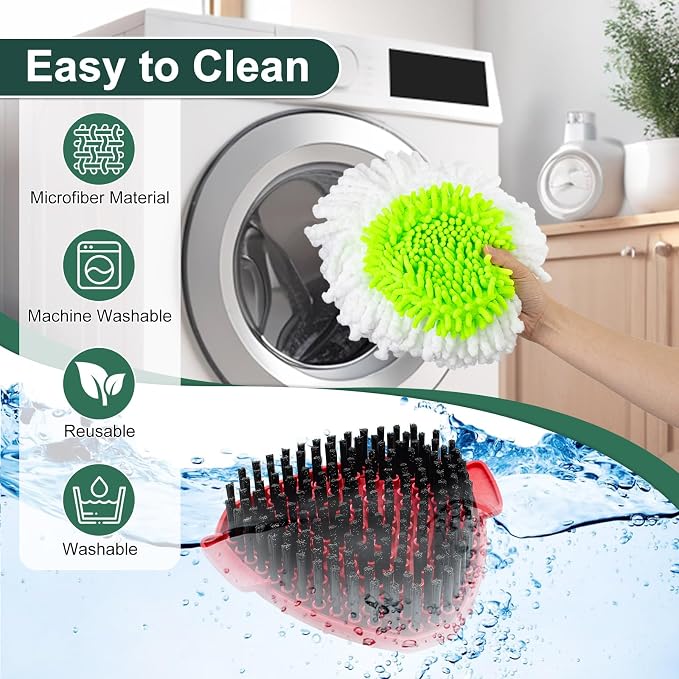 4 White&green Mop Heads&1 Scrubber Mop Head&1 Mop Base