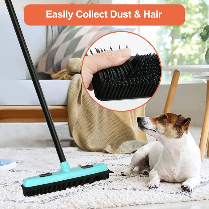 Elegant Blue Rubber Broom