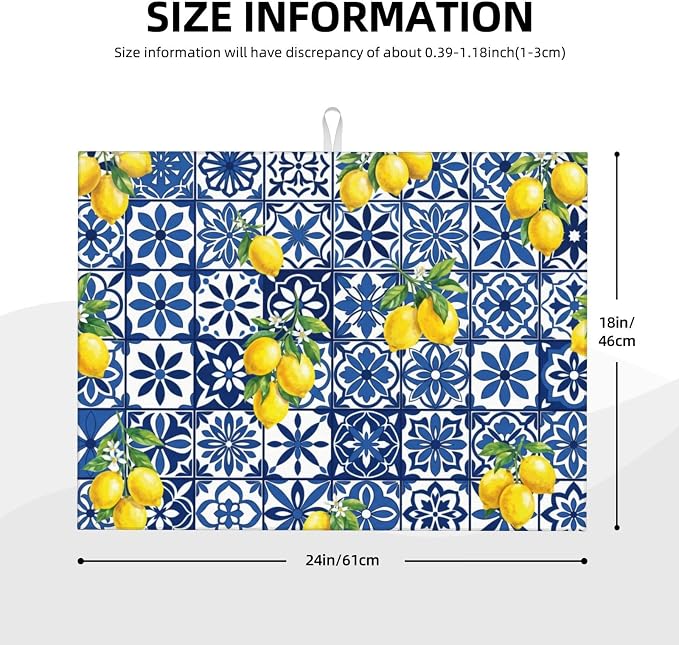 Blue White Tile Lemon