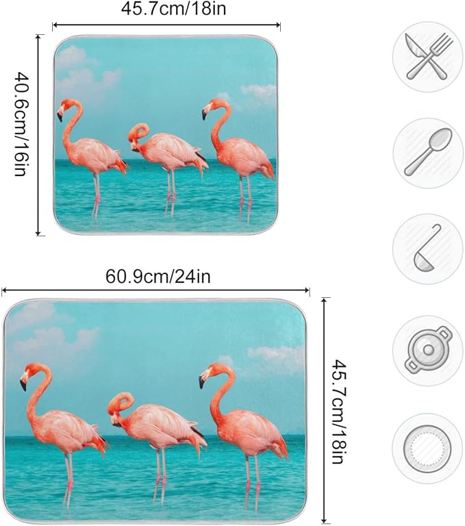 Blue Beach Flamingos