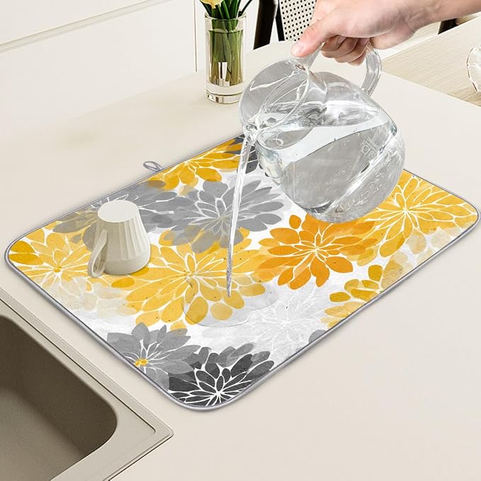 Yellow White Grey Chrysanthemum