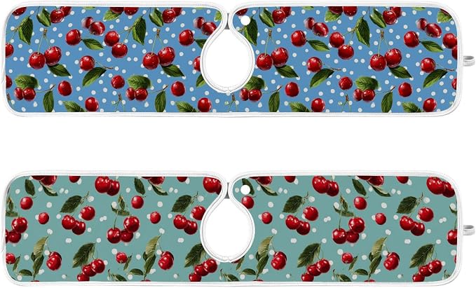 Green Blue Cherry and Polka Dots