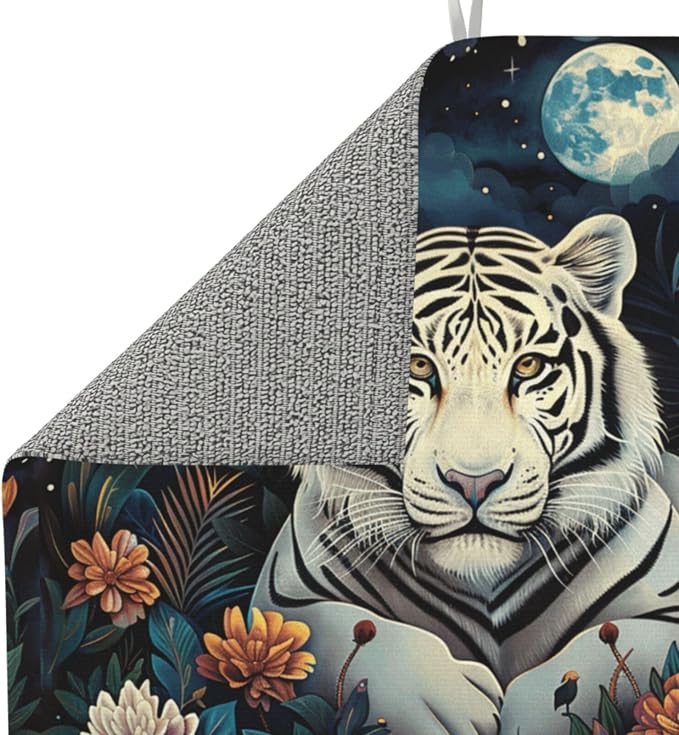 Moonlit Jungle Flower White Tiger