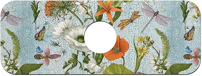 Vintage Dragonfly Butterfly Flowers