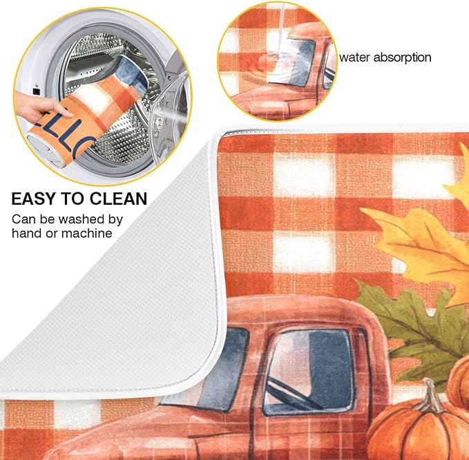 Fall Truck Pumpkins Maple Leaves
