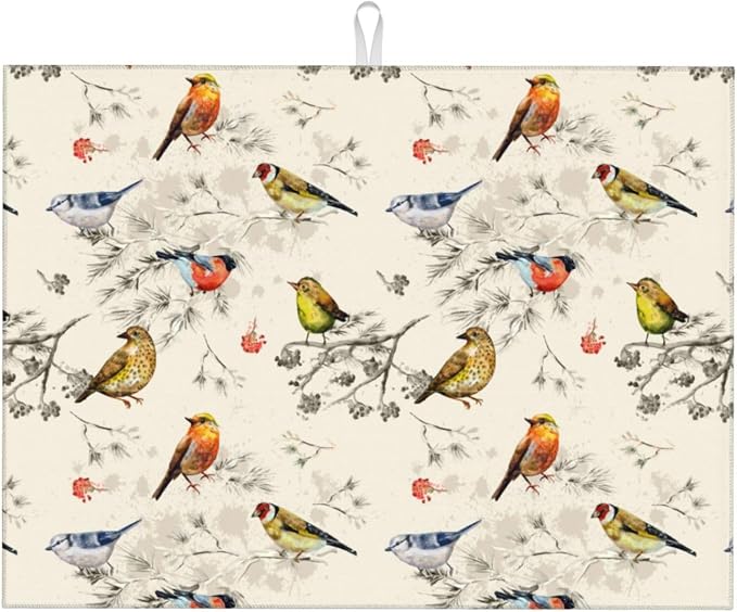 Sparrows Birds Branch Watercolor
