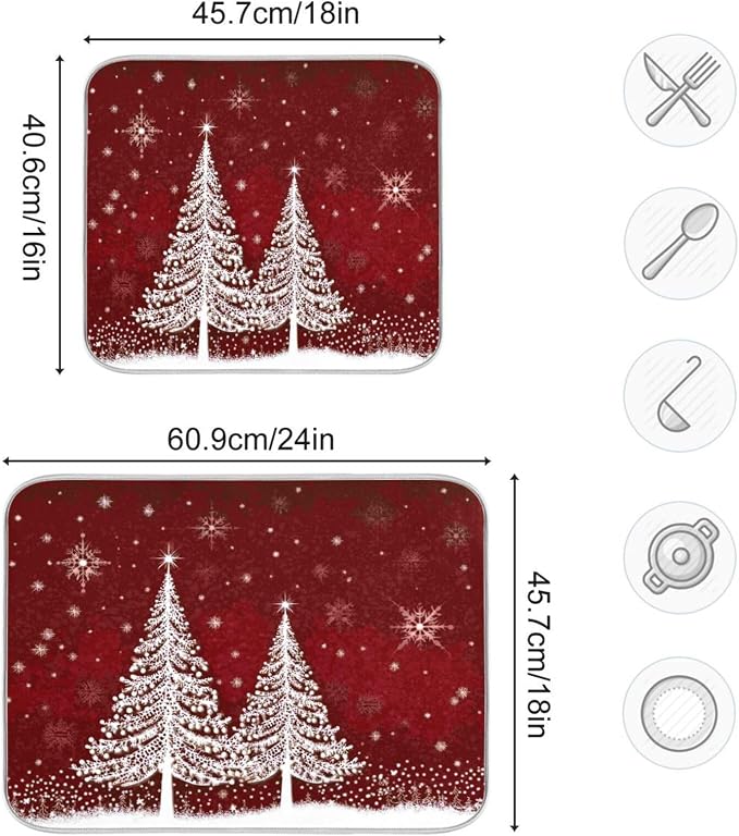 two chrismas white trees