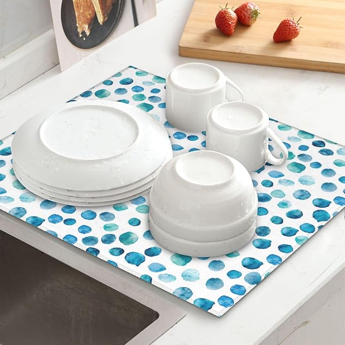 Blue Green Teal Polka Dot