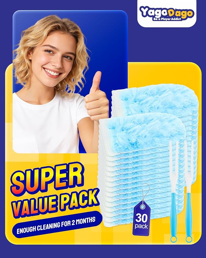 30+2 Pack-unscented(360°& Blue(short Handles))