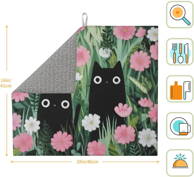 Black Cat Hawaiian Print