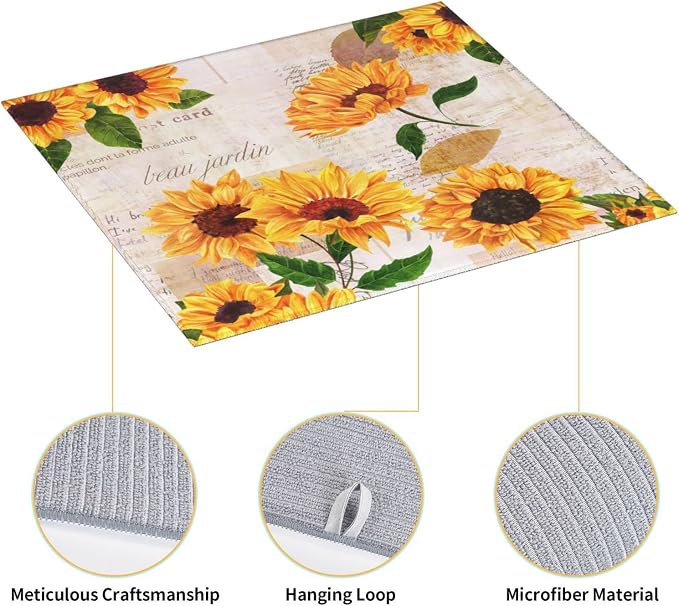 Retro Postcard And Sunflowers